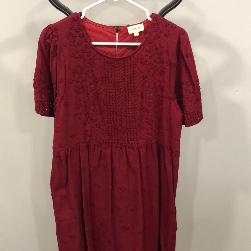 XL Burgandy midi dress